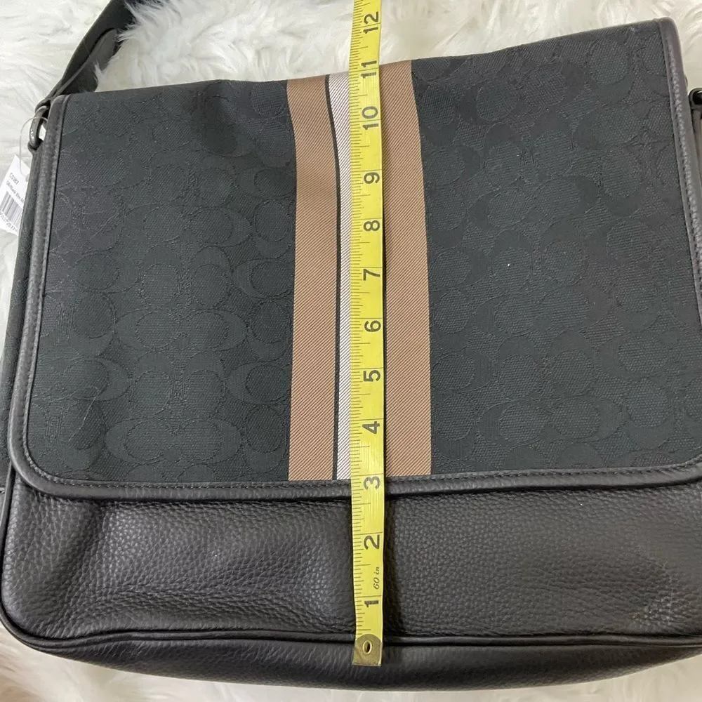 NEW Coach Men's Thompson Map Bag In Signature Jacquard With Varsity Stripe Bag